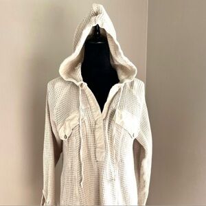 Free People Hooded Waffle Knit Tunic
